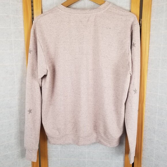 Sundry Anthropologie Pink Long Sleeve Star Print Relaxed Fit Pullover Top - Picture 7 of 9